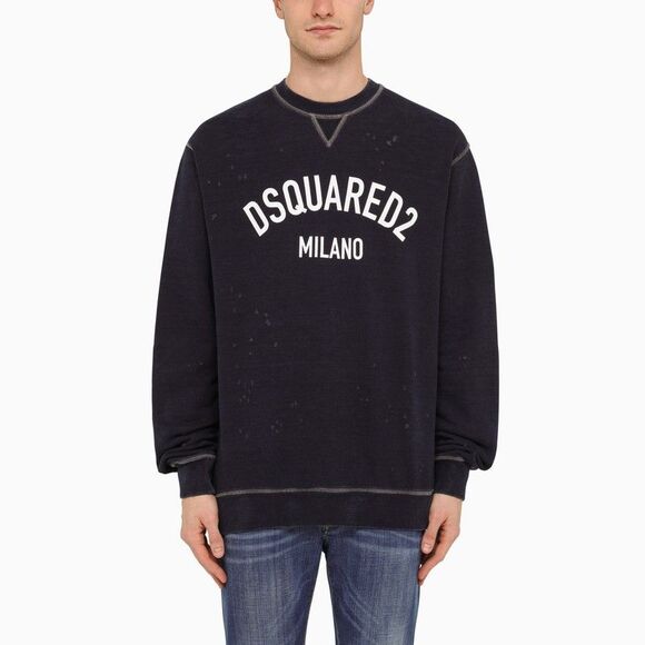 Dsquared² Blue Long Sleeve Crew Neck Casual Sweater